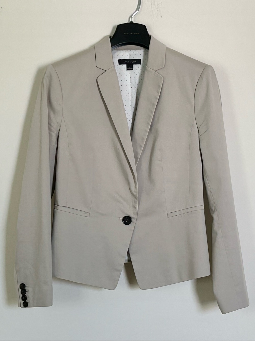 Ann Taylor Cotton Sateen One Button Blazer